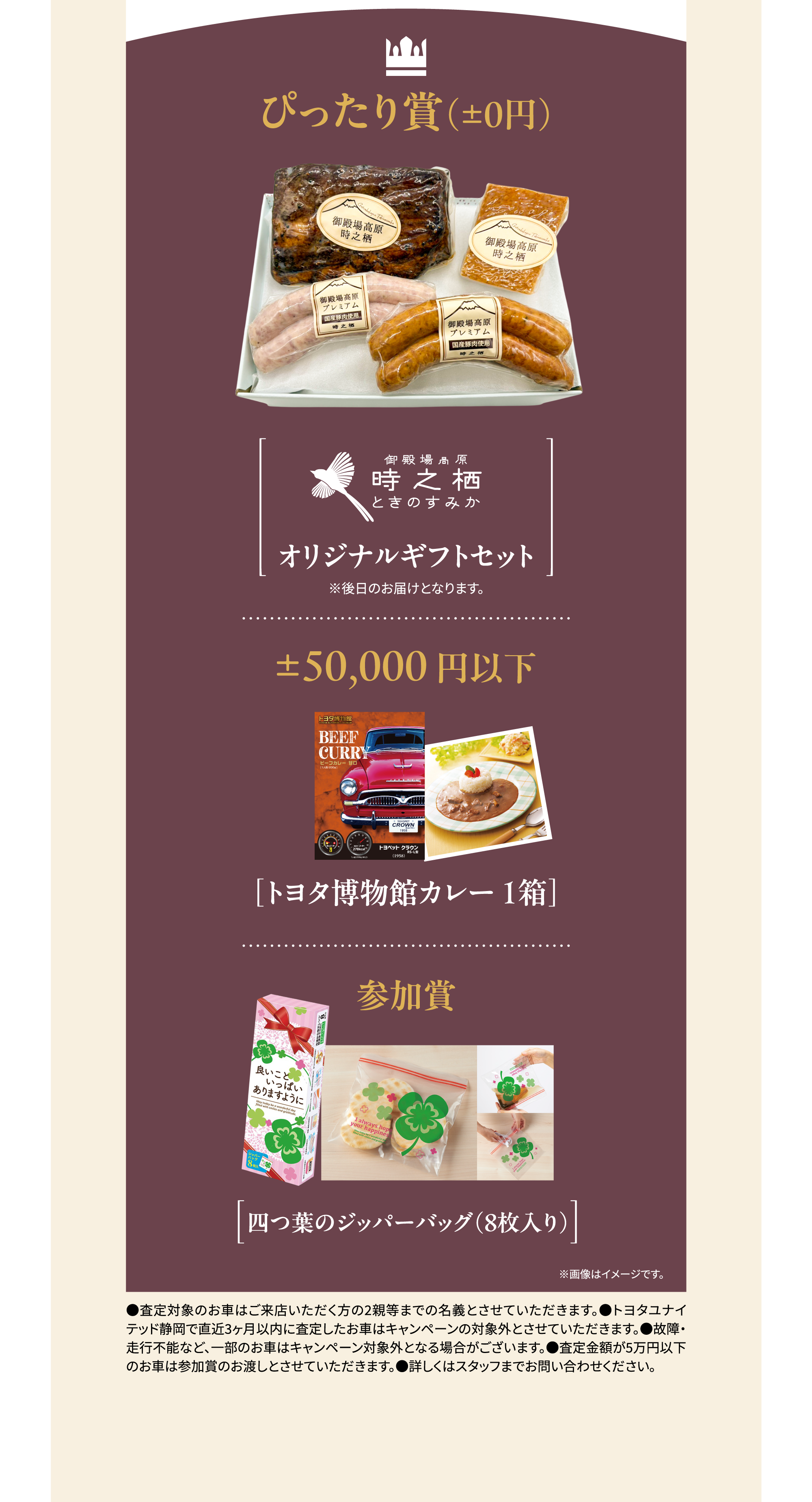 ぴったり賞（±０円）