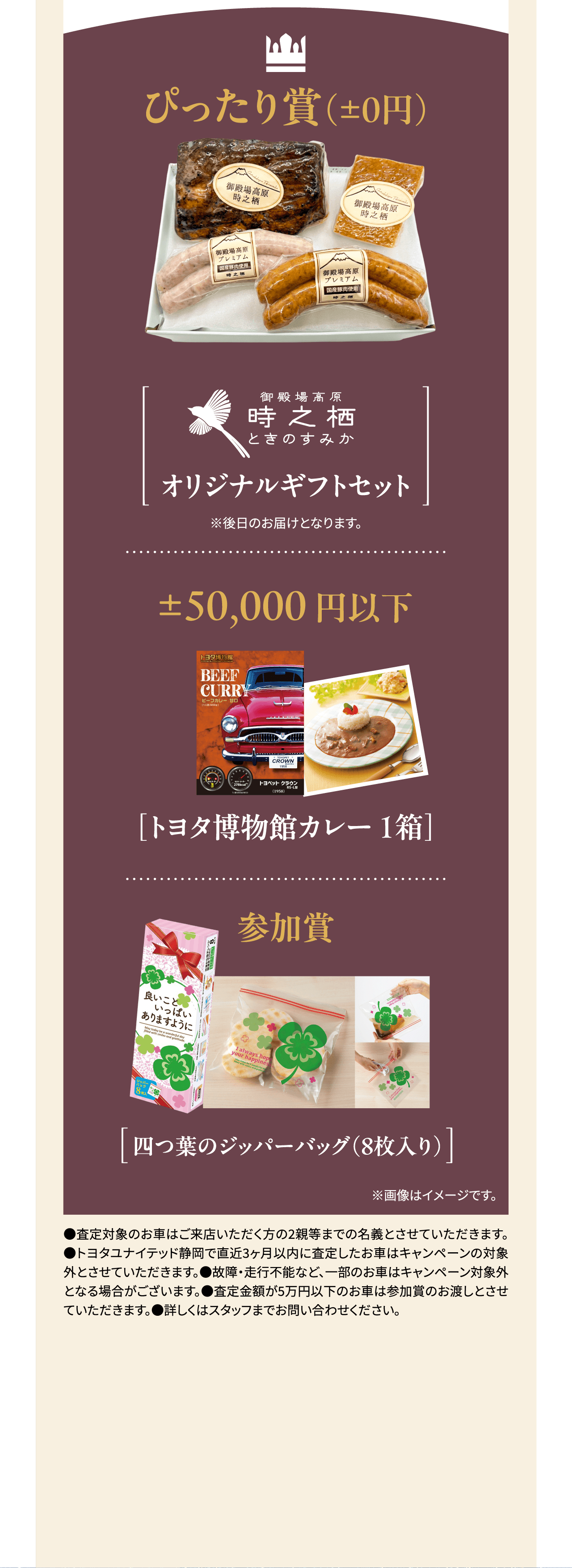 ぴったり賞（±０円）