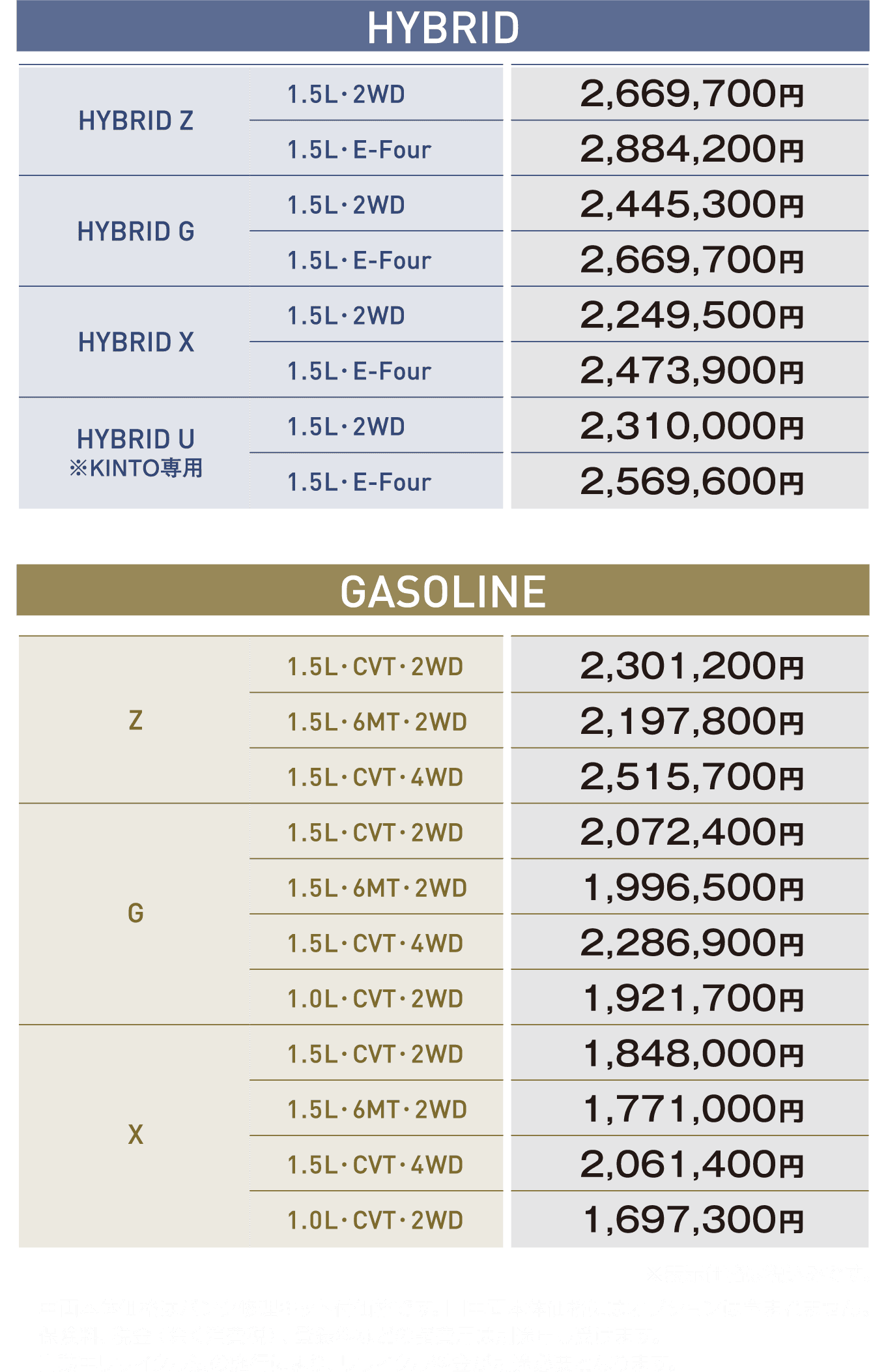 車両本体価格